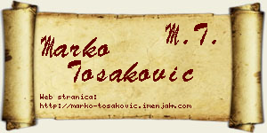 Marko Tošaković vizit kartica